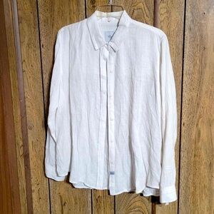 Rails White Button Down M Rainbow Stitching